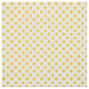 Marigold Orange Polka Dots on White Pattern Fabric