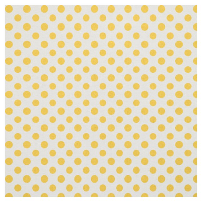 Marigold Orange Polka Dots on White Pattern Fabric (Swatch)