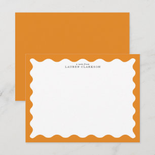 Marigold Orange Wavy Frame Note Card