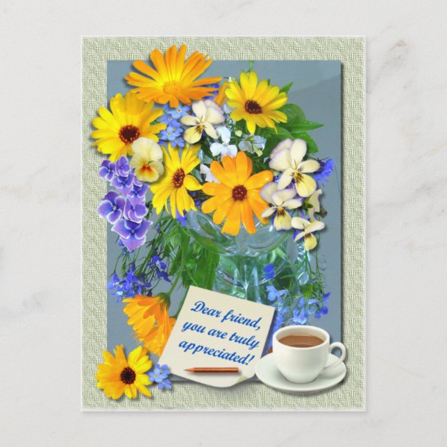 MARIGOLD POSY ~ Friendship Postcard (Front)