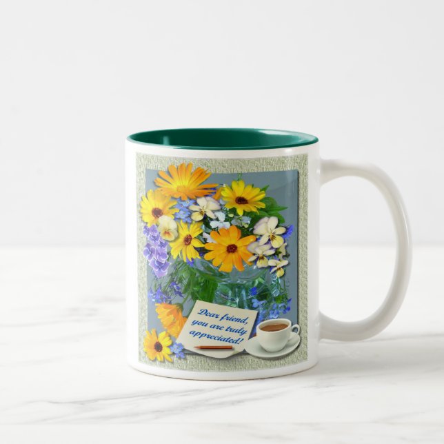MARIGOLD POSY ~ Two-Tone Mug (Right)