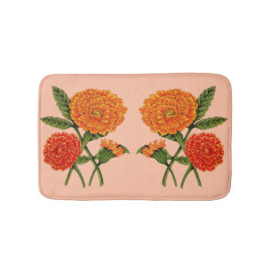 marigold print bath mat