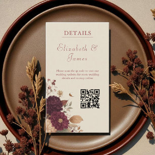 Marigold Rustic Boho Autumn Floral Wedding Enclosure Card