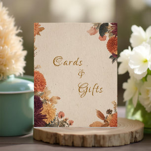 Marigold Rustic Floral Wedding Cards & Gifts Sign