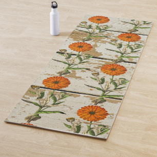 Marigold Rustic Floral Yoga Mat
