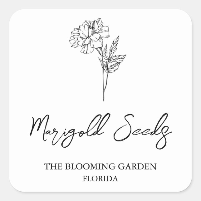 Marigold Seeds label (Front)