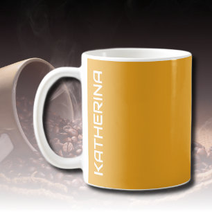 Marigold Solid Colour   Classic Personalised  Coffee Mug