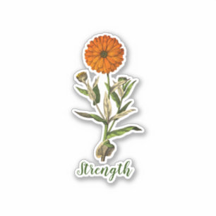 Marigold Strength Inspirational Classic Round Stic