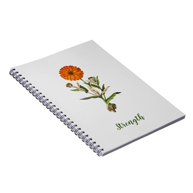 Marigold Strength Inspirational Notebook (Right Side)