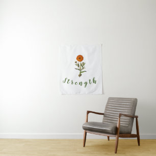 Marigold Strength Inspirational  Wall Art Tapestry