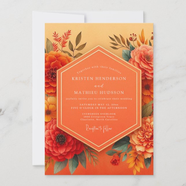 Marigold Vibrant Autumn Wedding Invitation (Front)