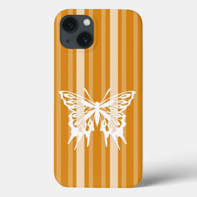 Marigold Victorian Stripe with Butterfly Case-Mate iPhone Case (Back)
