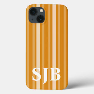 Marigold Victorian Stripe with Monogram iPhone 13 Case
