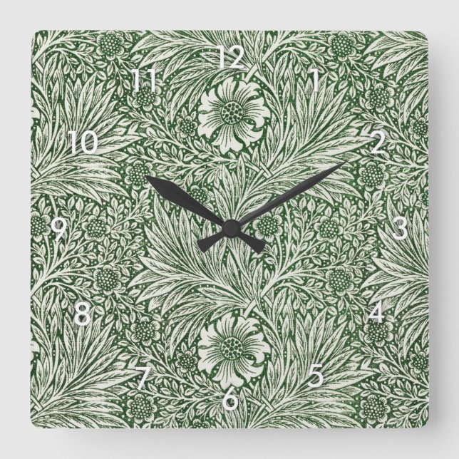 Marigold, William Morris Square Wall Clock (Front)