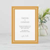 Marigold Yellow Bold Border Modern Wedding