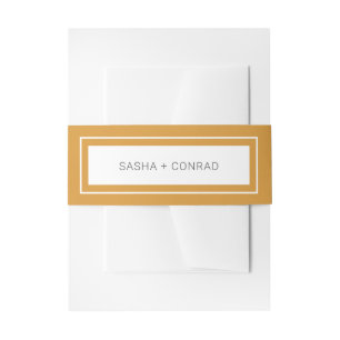 Marigold Yellow Bold Border Modern Wedding Invitation Belly Band