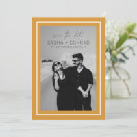 Marigold Yellow Bold Border Photo Modern Wedding
