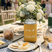 Marigold Yellow Bold Italic Monogram Wedding Favou