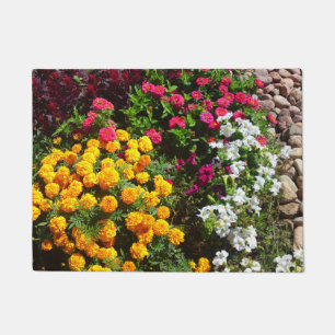 Marigold Zinnia Petunia Celosia Flower Mix Doormat
