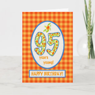 Marigolds and Check Gingham: 95th Birthday Card