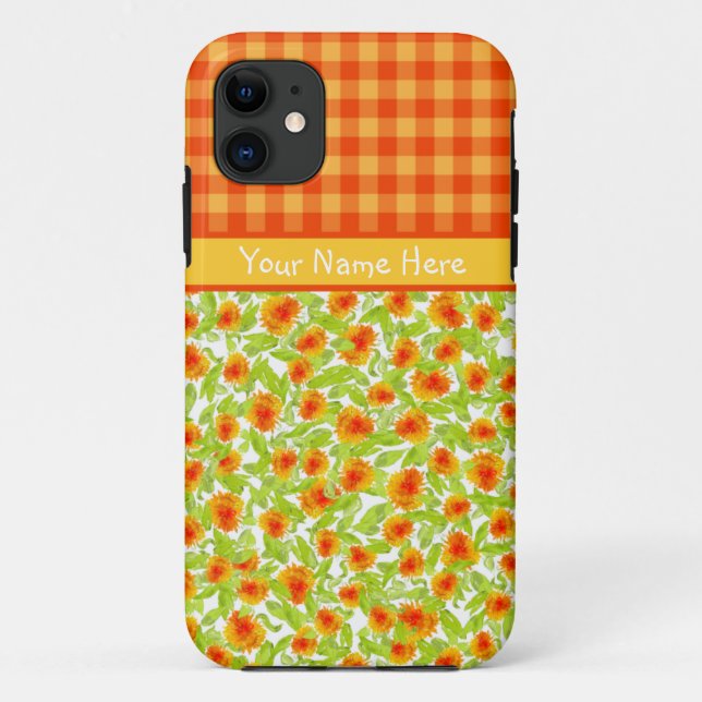 Marigolds and Check Gingham iPhone 5/5s Case (Back)