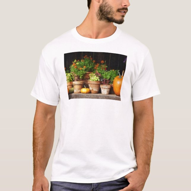 Marigolds and Pumpkins T-Shirt (Front)