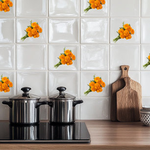 Marigolds ceramic tile