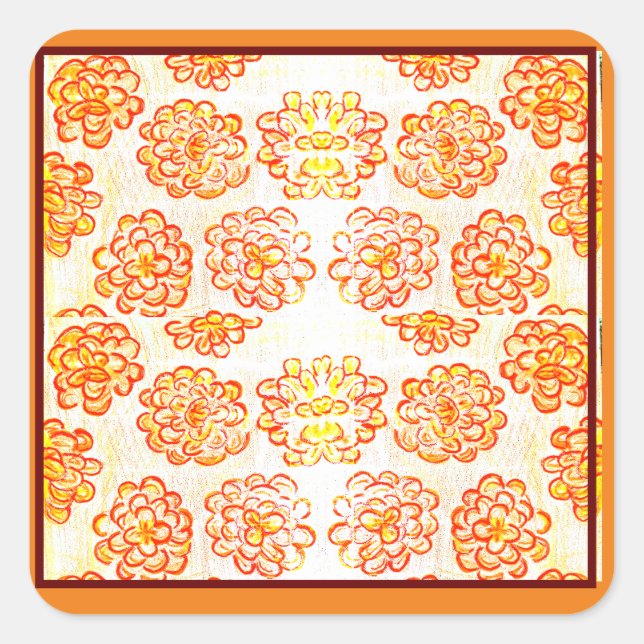 Marigolds Square Sticker (Front)