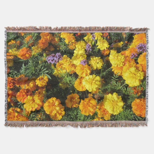 Marigolds Throw Blanket (Front)