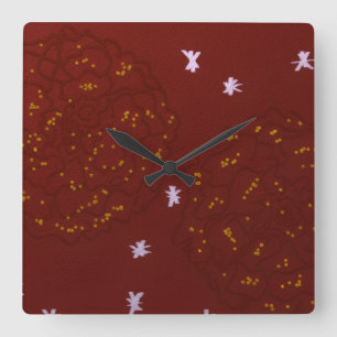 Marigolds with Stars Square Wall Clock
