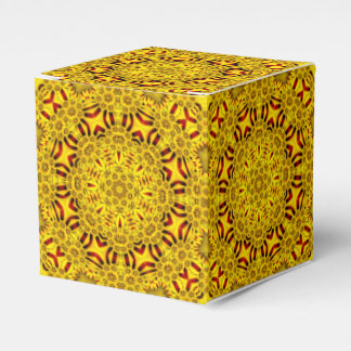Marigolds Yellow & Red Vintage Kaleidoscope Favour Box