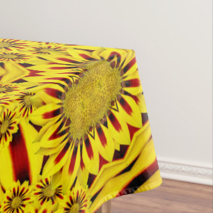 Marigolds Yellow & Red Vintage Kaleidoscope Tablecloth