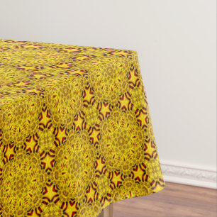 Marigolds Yellow & Red Vintage Kaleidoscope Tablecloth