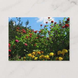 Marigolds, Zinnias and Blue Sky ATC Business Card