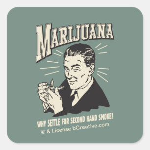 Marijuana: Settle 2nd Hand Smoke Square Sticker