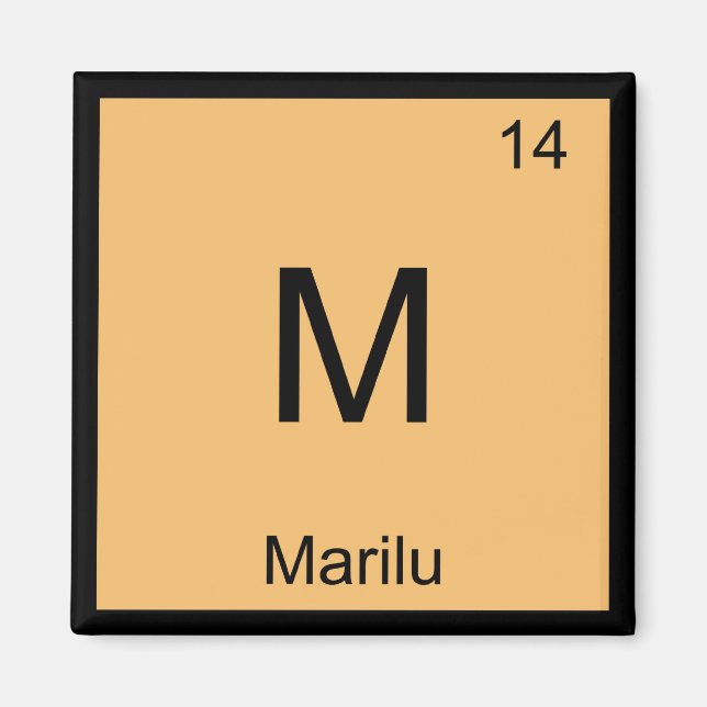 Marilu Name Chemistry Element Periodic Table Magnet (Front)