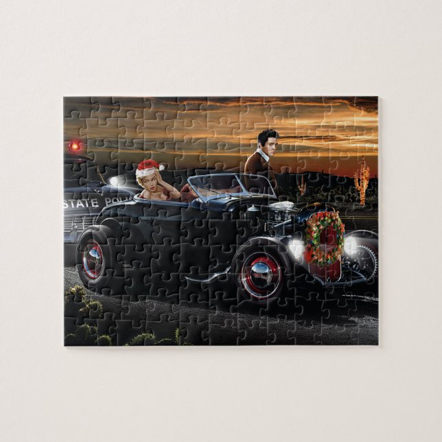 Marilyn and Elvis Christmas Joy Ride Jigsaw Puzzle (Horizontal)