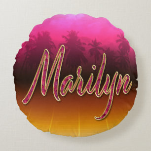 Marilyn First Name Golden pink cushion