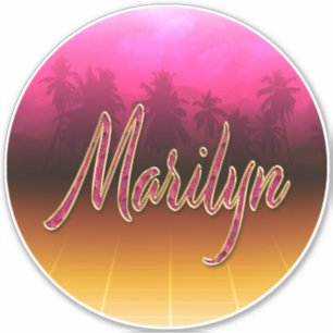 Marilyn First Name Golden pink Sticker