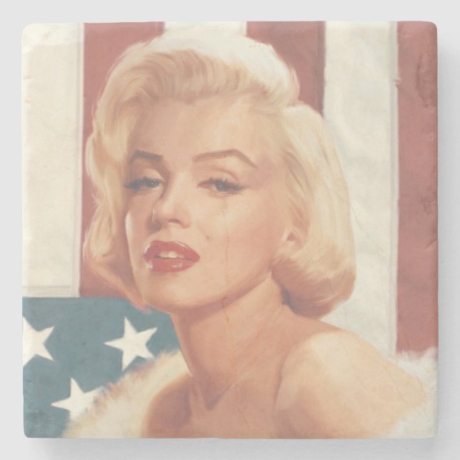 Marilyn Flag Stone Coaster (Front)