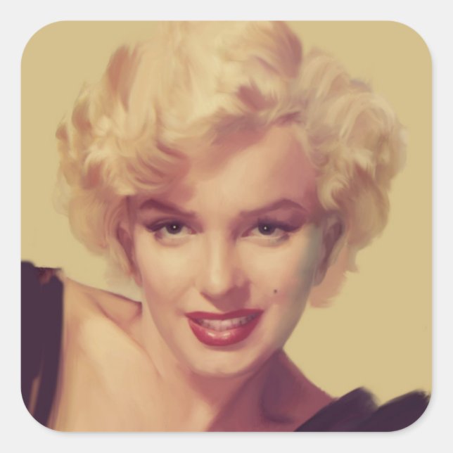 Marilyn in Black Square Sticker (Front)