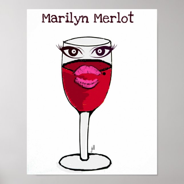 Marilyn Merlot Red Wine Glass Print (Front)