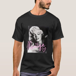 Marilyn Monroe black and white pink handwriting T-Shirt