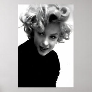 Marilyn Monroe Print, Black and White Photography Poster