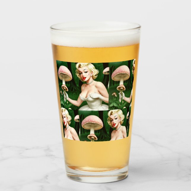Marilyn mushroom fun home decore unique glass (Front Filled)