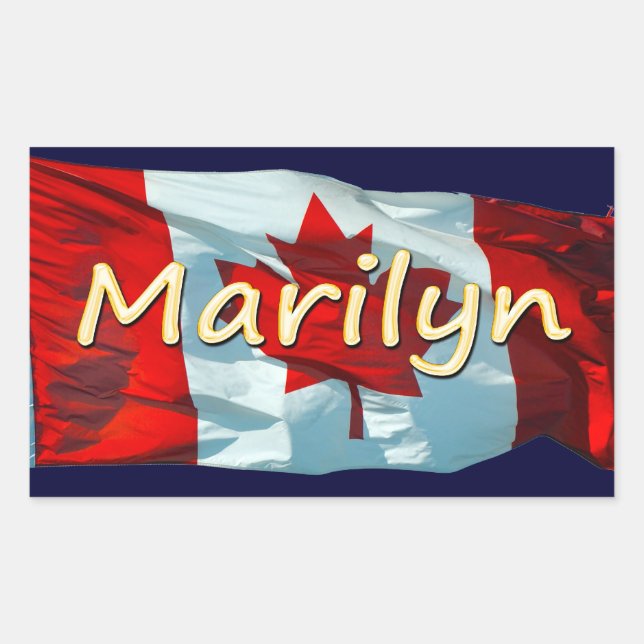 MARILYN Name & Canadian Flag Personal Stickers (Front)