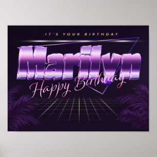 Marilyn Name Vorname lila retro Poster Geburtstag