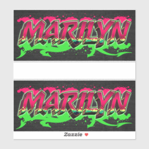 Marilyn Vorname Name Graffiti Aufkleber Sticker