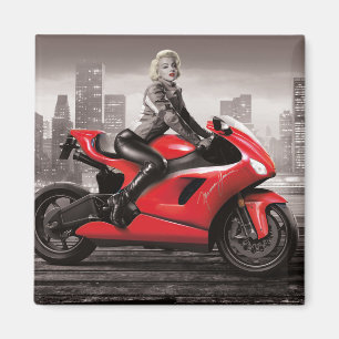 Marilyn's Motorcycle Magnet