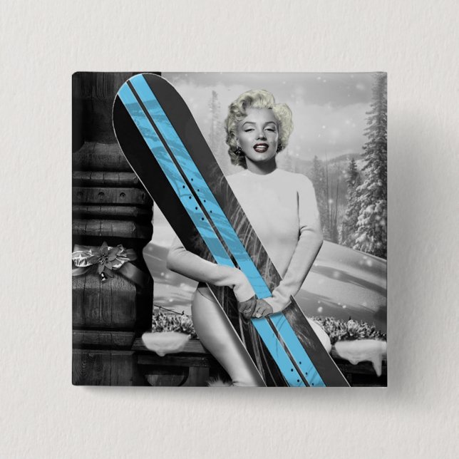 Marilyn's Snowboard 15 Cm Square Badge (Front)